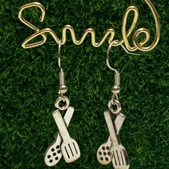 Spoon Earrings, Chef Earrings, Cooking Earrings, Funny Food Earrings, Gift Idea - Picture 4 of 4